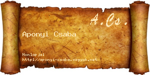 Aponyi Csaba névjegykártya