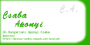 csaba aponyi business card